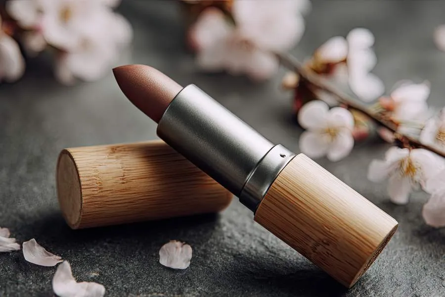 sustainable color cosmetics lipstick with cherry blossom